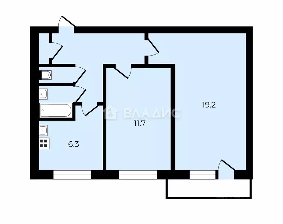 2-к кв. Москва ул. Маршала Захарова, 27 (48.0 м) - Фото 1