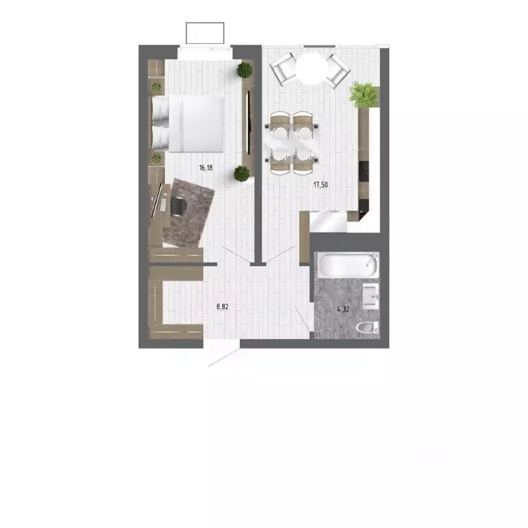 1-к кв. Воронежская область, с. Новая Усмань ул. Ленина, 312А (44.5 м) - Фото 1