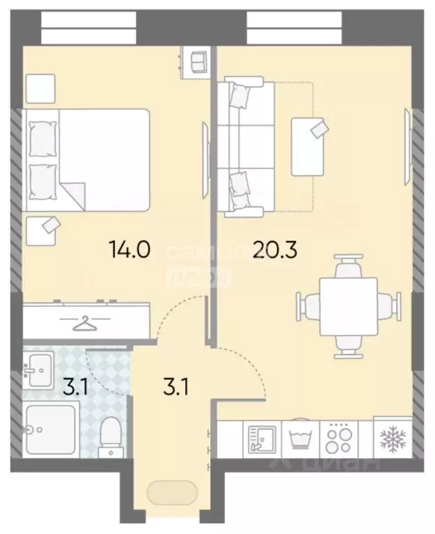 2-к кв. Москва ул. Архитектора Щусева, 5к1 (39.8 м) - Фото 1