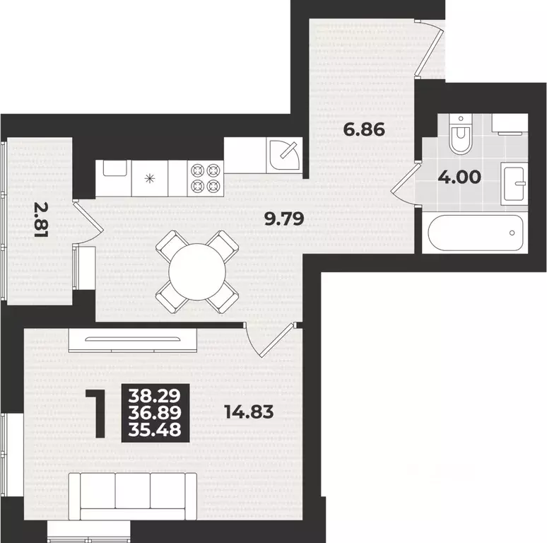 1-к кв. Калининградская область, Калининград ул. Героя России ... - Фото 1