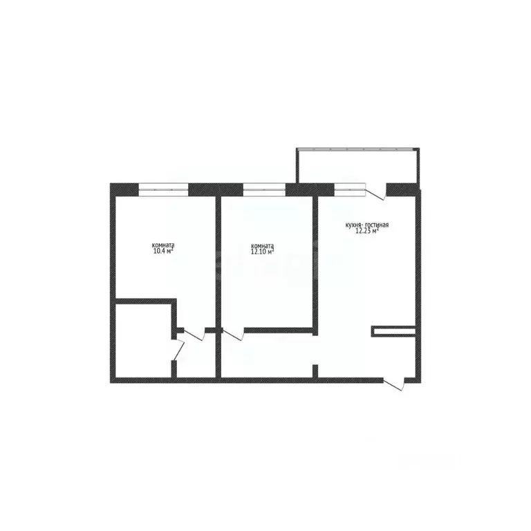 2-к кв. Курганская область, Курган Солнечный бул., 35 (48.3 м) - Фото 2