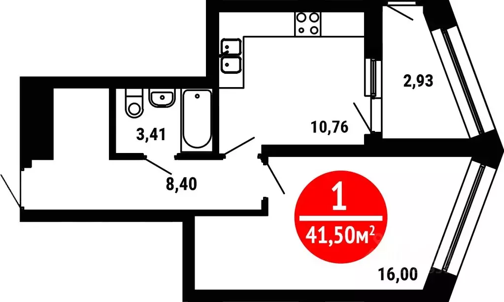 1-к кв. Башкортостан, Уфа ул. Природная (41.5 м) - Фото 0