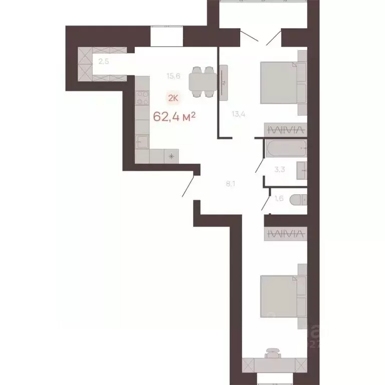 2-к кв. Алтайский край, Новоалтайск ул. Южсиба, 52А (62.4 м) - Фото 0
