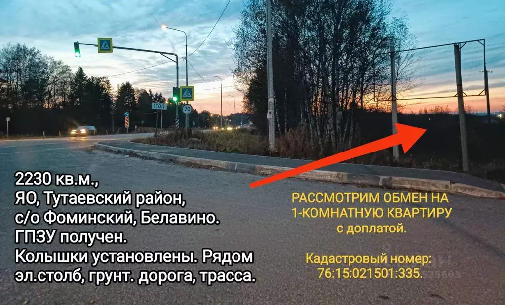 Участок в Ярославская область, Тутаевский муниципальный округ, ... - Фото 1