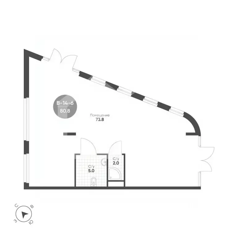Торговая площадь в Москва 4-я оч., Шагал жилой комплекс, к2.6 (81 м) - Фото 2