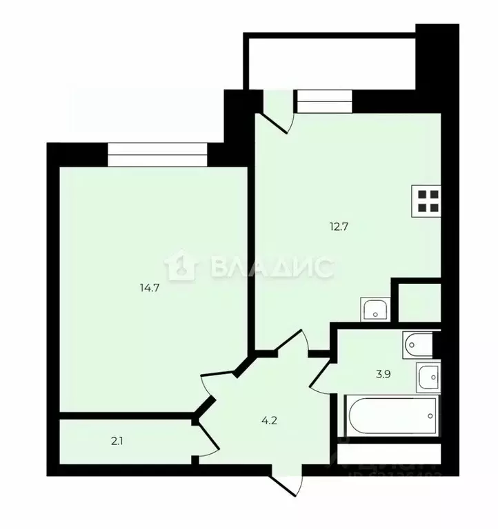 1-к кв. Санкт-Петербург пос. Парголово, Заречная ул., 25 (38.0 м) - Фото 2