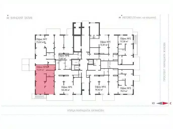 Помещение свободного назначения в Санкт-Петербург Морская миля жилой ... - Фото 2