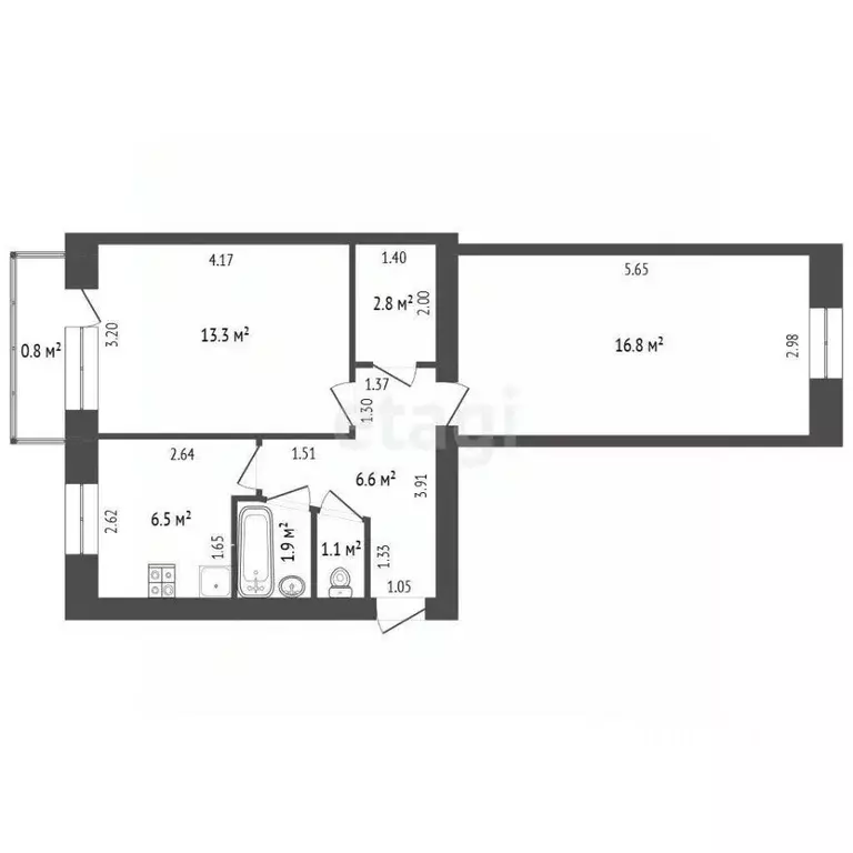 2-к кв. Забайкальский край, Чита Смоленская ул., 90 (49.6 м) - Фото 2
