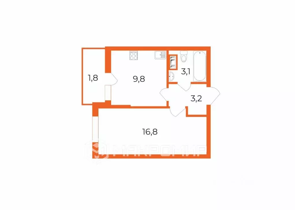 1-к кв. Ленинградская область, Кудрово г. Всеволожский район, ... - Фото 2