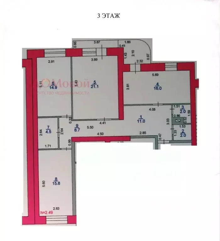 3-к кв. Смоленская область, Смоленск Оршанская ул., 21 (105.0 м) - Фото 1