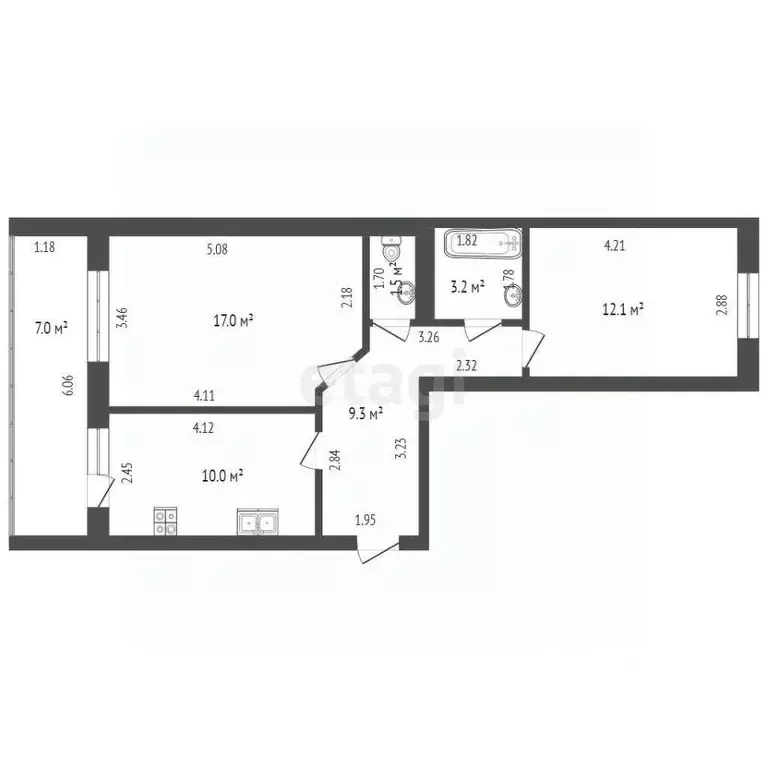 2-к кв. Марий Эл, Медведевский район, Знаменское с/пос, пос. ... - Фото 2