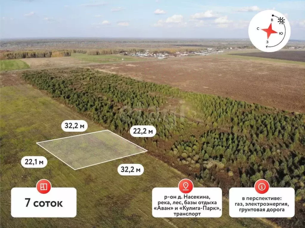 Участок в Тюменская область, Тюменский муниципальный округ, Каменское ... - Фото 1