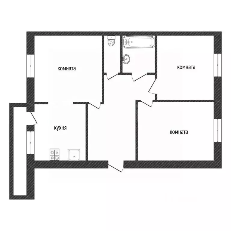 3-к кв. Ленинградская область, Киришский район, Пчевское с/пос, д. ... - Фото 2