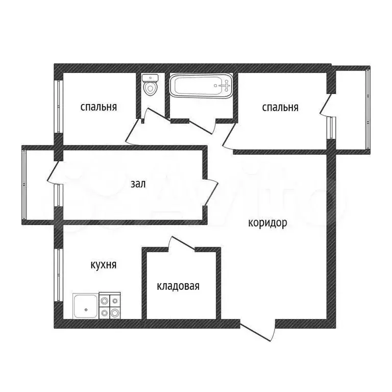 3-к. квартира, 65 м, 1/6 эт. - Фото 0