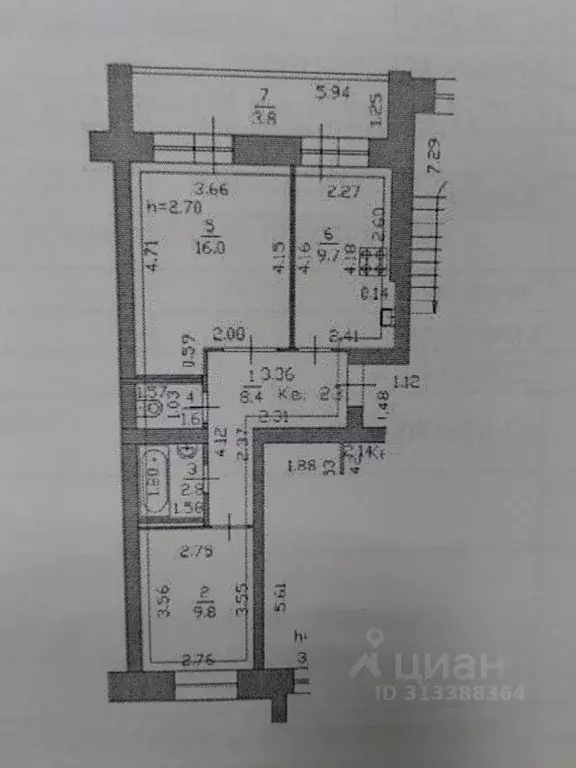 2-к кв. Марий Эл, Йошкар-Ола ул. Воинов-Интернационалистов, 32 (51.8 ... - Фото 1