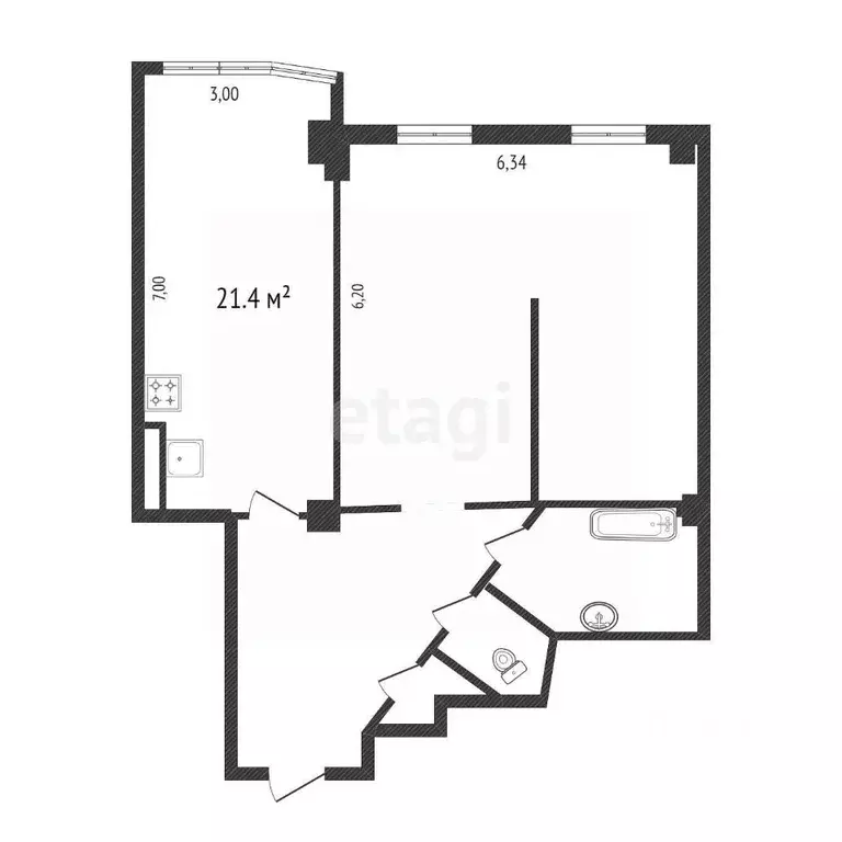 1-к кв. Белгородская область, Белгород Свято-Троицкий бул., 11 (90.0 ... - Фото 2
