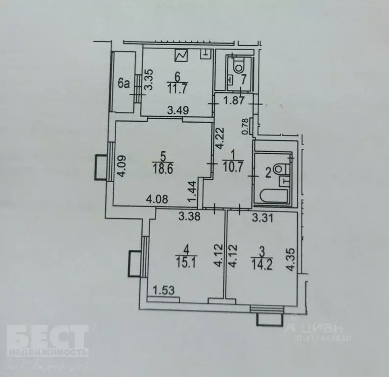 3-к кв. Москва Сиреневый бул., 33 (77.0 м) - Фото 1