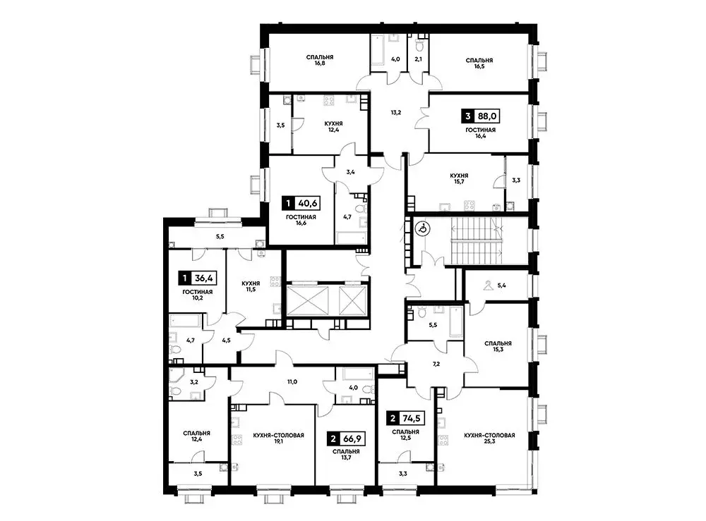 2-к кв. Ставропольский край, Ставрополь ул. Андрея Голуба, 14 (76.4 м) - Фото 1