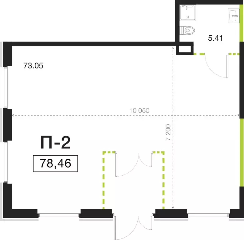 Помещение свободного назначения (78.46 м) - Фото 1