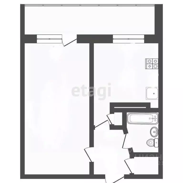 1-к кв. Удмуртия, Ижевск Молодежная ул., 14 (35.8 м) - Фото 1