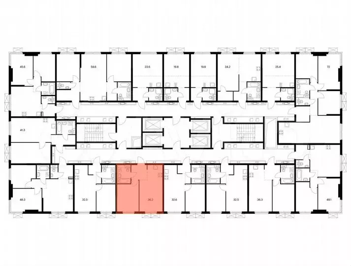 1-к. квартира, 36,2 м, 32/33 эт. - Фото 1