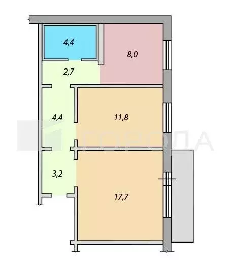 2-комнатная квартира: Новокузнецк, улица Разведчиков, 21 (52.3 м) - Фото 1
