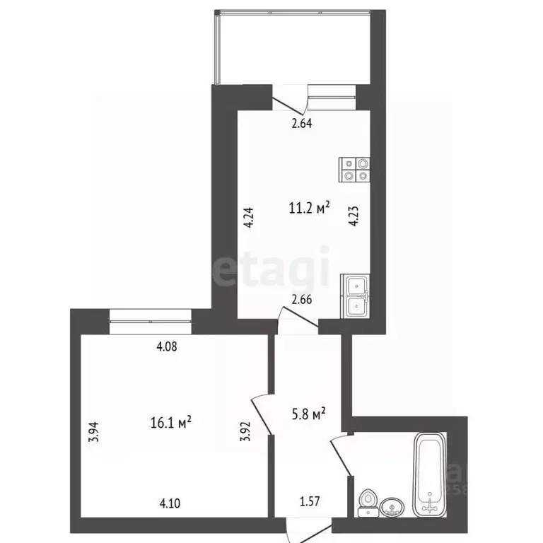 1-к кв. Вологодская область, Вологда Водники мкр, ул. Северная, 10Б ... - Фото 1
