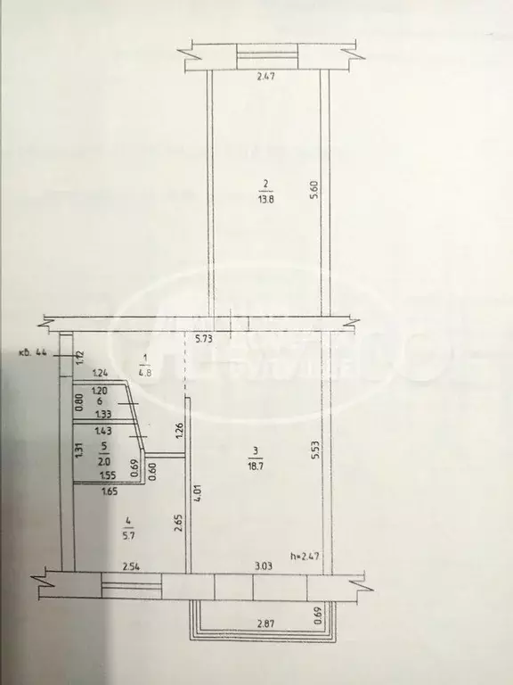 2-к. квартира, 46 м, 3/5 эт. - Фото 0