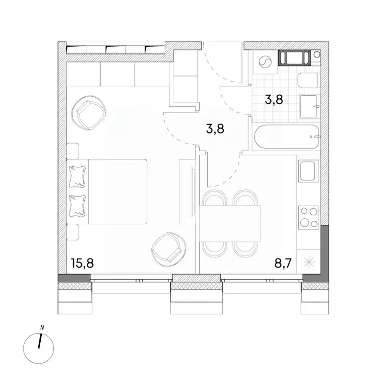 1-к кв. Москва, Москва, Зеленоград ул. Александровка, 6 (32.1 м) - Фото 0