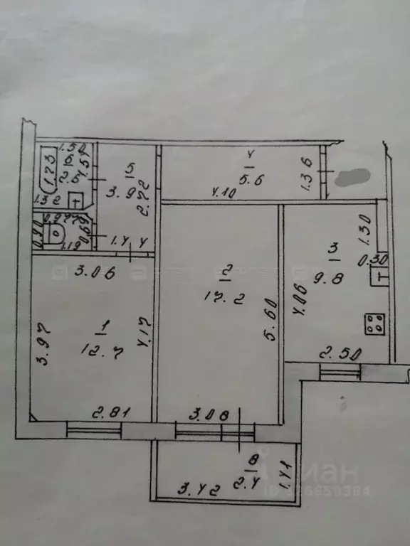 2-к кв. Татарстан, Казань ул. Хайдара Бигичева, 11 (52.8 м) - Фото 1