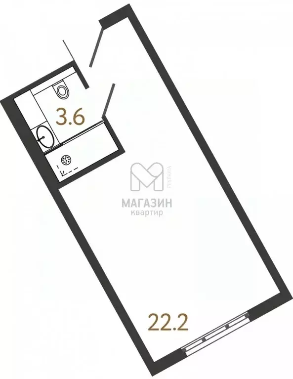 Студия Санкт-Петербург Ташкентская ул., 6к2 (26.0 м) - Фото 1
