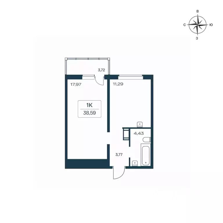 1-к кв. Ленинградская область, Всеволожский район, Заневское городское ... - Фото 1
