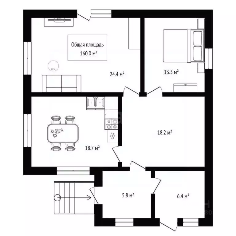 Дом в Новосибирская область, Бердск Южный мкр, 15-й кв-л, 10 (160 м) - Фото 1