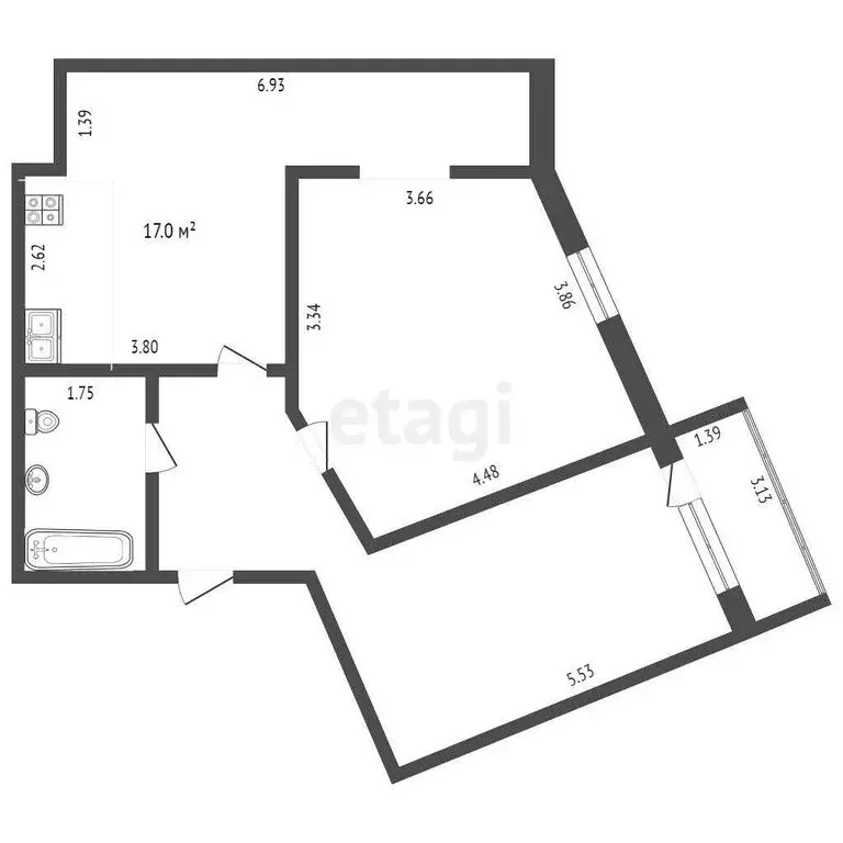 2-комнатная квартира: Севастополь, улица Вакуленчука, 53/6 (69 м) - Фото 0