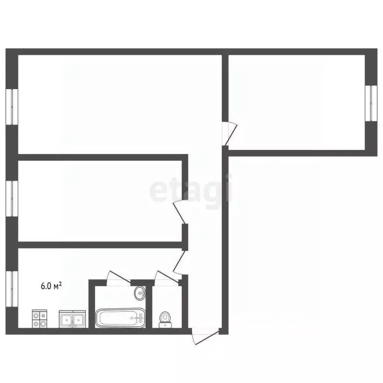 3-к кв. Вологодская область, Вологда ул. Яшина, 3 (59.0 м) - Фото 2