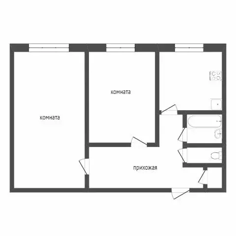 2-комнатная квартира: Тобольск, 4-й микрорайон, 11А (44.4 м) - Фото 0