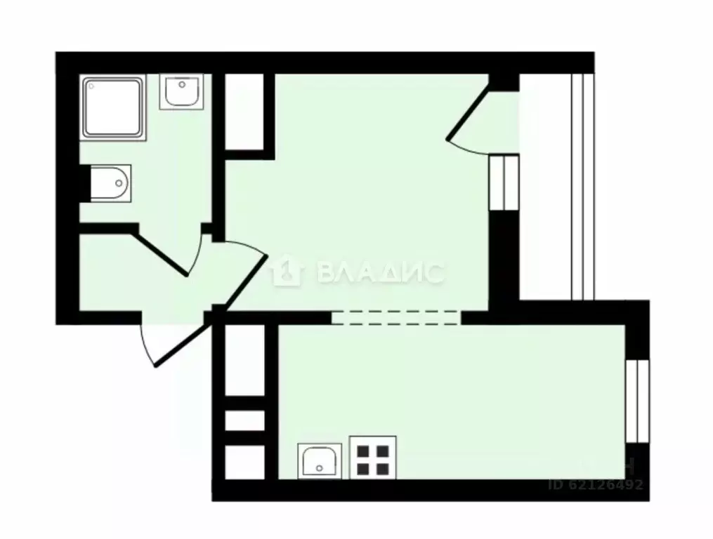Студия Санкт-Петербург ул. Чарушинская, 24к1 (23.5 м) - Фото 2