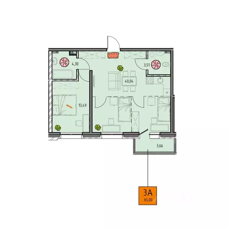 3-к кв. Иркутская область, Иркутск Правобережный округ, Лотос жилой ... - Фото 1