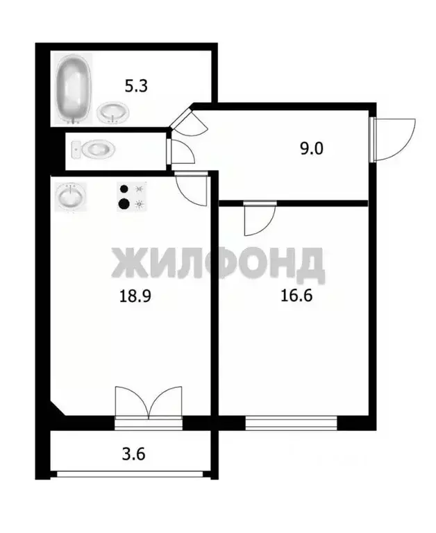 2-к кв. Новосибирская область, Новосибирск ул. Титова, 255/1 (50.6 м) - Фото 2