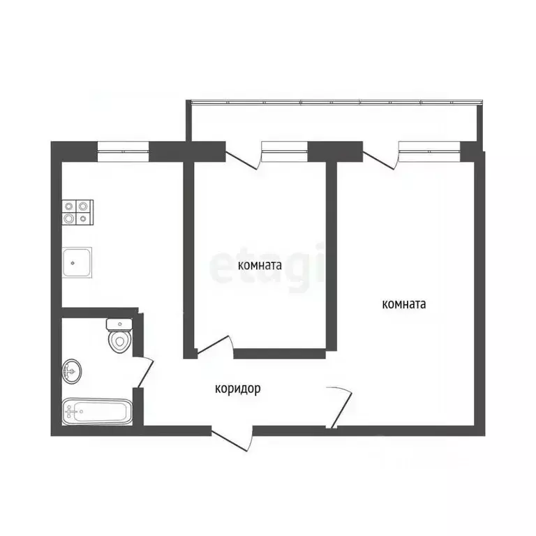 2-к кв. Воронежская область, Воронеж ул. Машиностроителей, 82 (53.7 м) - Фото 2