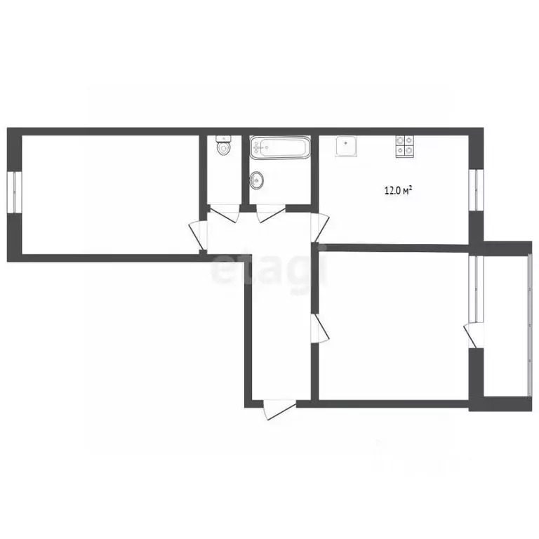 2-к кв. Тюменская область, Тюмень Мелиораторов мкр, ул. Голышева, 10А ... - Фото 2