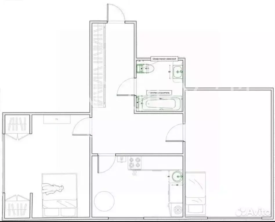 2-к кв. Калининградская область, Калининград ул. Маршала Баграмяна, 36 ... - Фото 2
