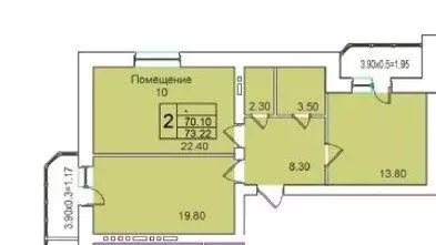 2-комнатная квартира: Апшеронск, микрорайон ГРЭС, 1 (73.22 м) - Фото 1