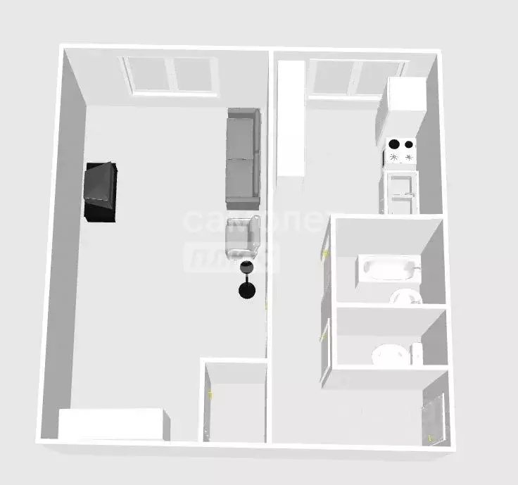 1-к кв. Тульская область, Тула Мясново мкр, ул. Маршала Жукова, 12 ... - Фото 2