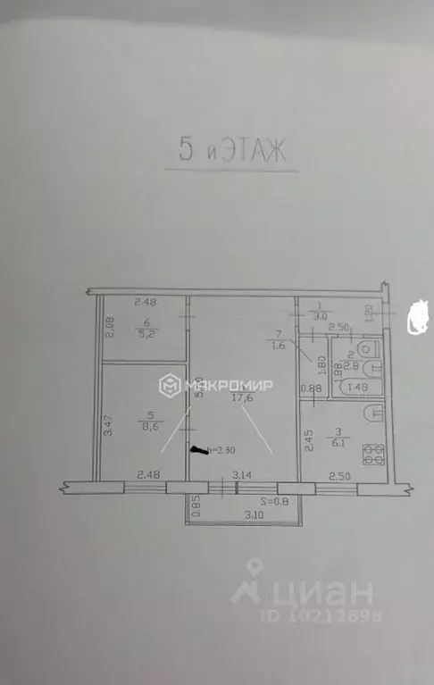 2-к кв. Брянская область, Брянск проезд 2-й Станке Димитрова, 5 (45.0 ... - Фото 2
