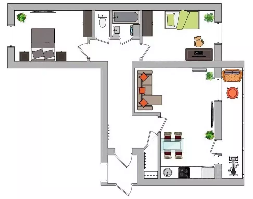 3-к кв. Амурская область, Благовещенск Институтская ул., 3/3 (66.2 м) - Фото 2