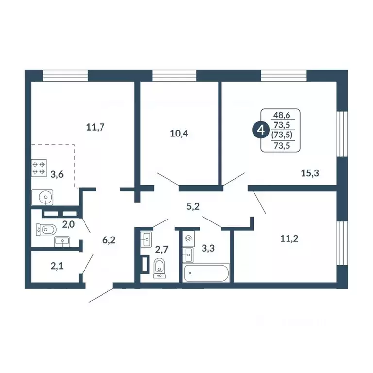 4-к кв. Кировская область, Киров Скандинавия жилой комплекс (73.5 м) - Фото 1