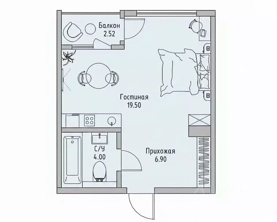 Студия Крым, Алушта муниципальный округ, пос. Семидворье, Аян-Дере 2 ... - Фото 2