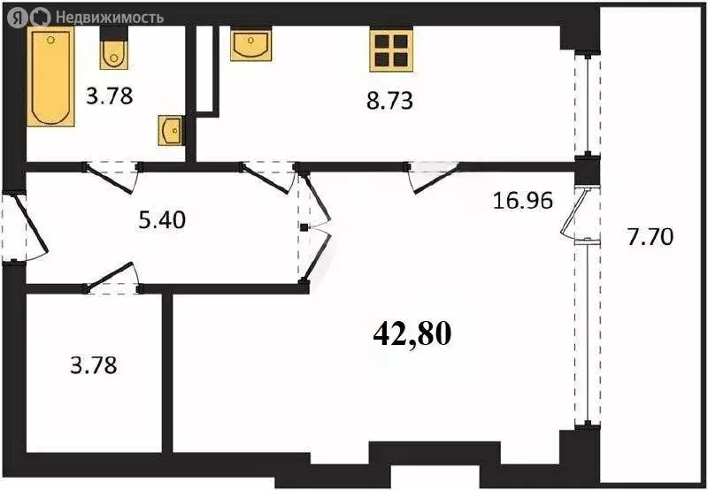 1-комнатная квартира: Севастополь, Парковая улица, 5 (42.8 м) - Фото 0
