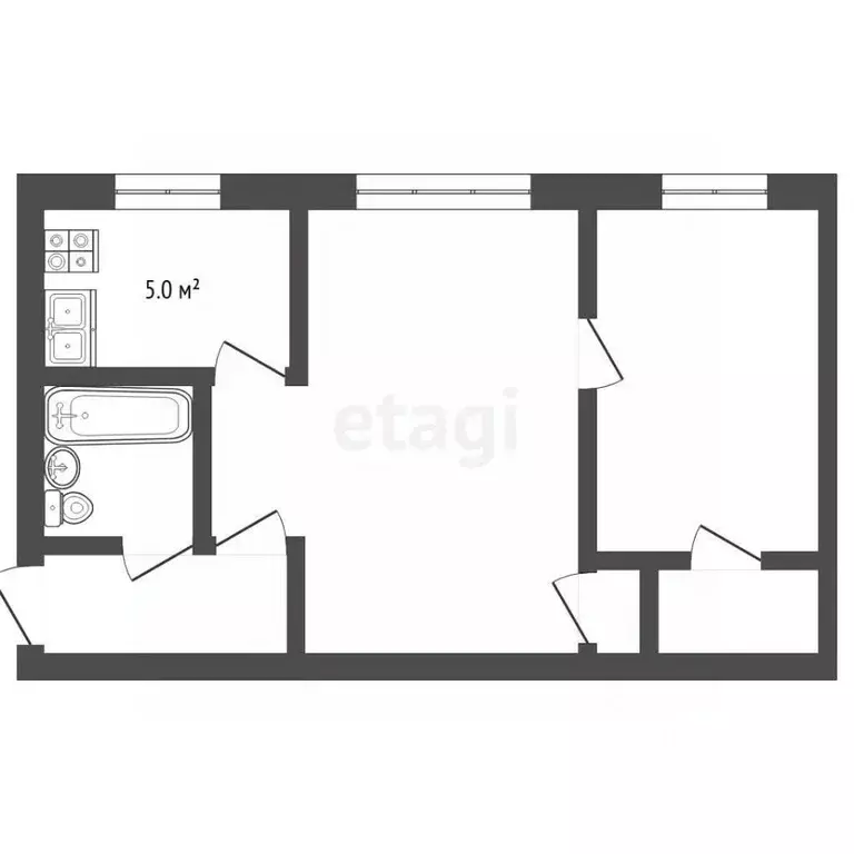 2-к кв. Свердловская область, Екатеринбург ул. Белоярская, 1 (43.1 м) - Фото 2